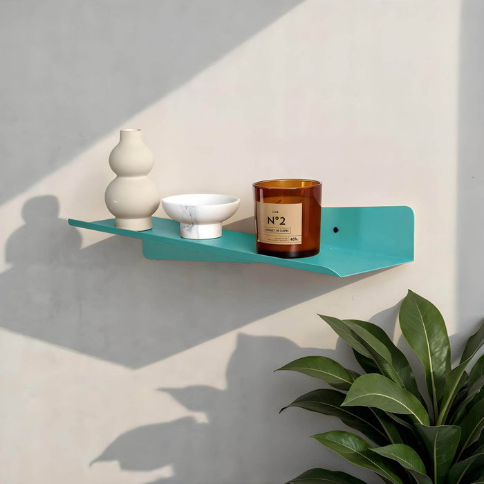 Hanah Home Estantería de Pared de Metal Decorativa Turquesa